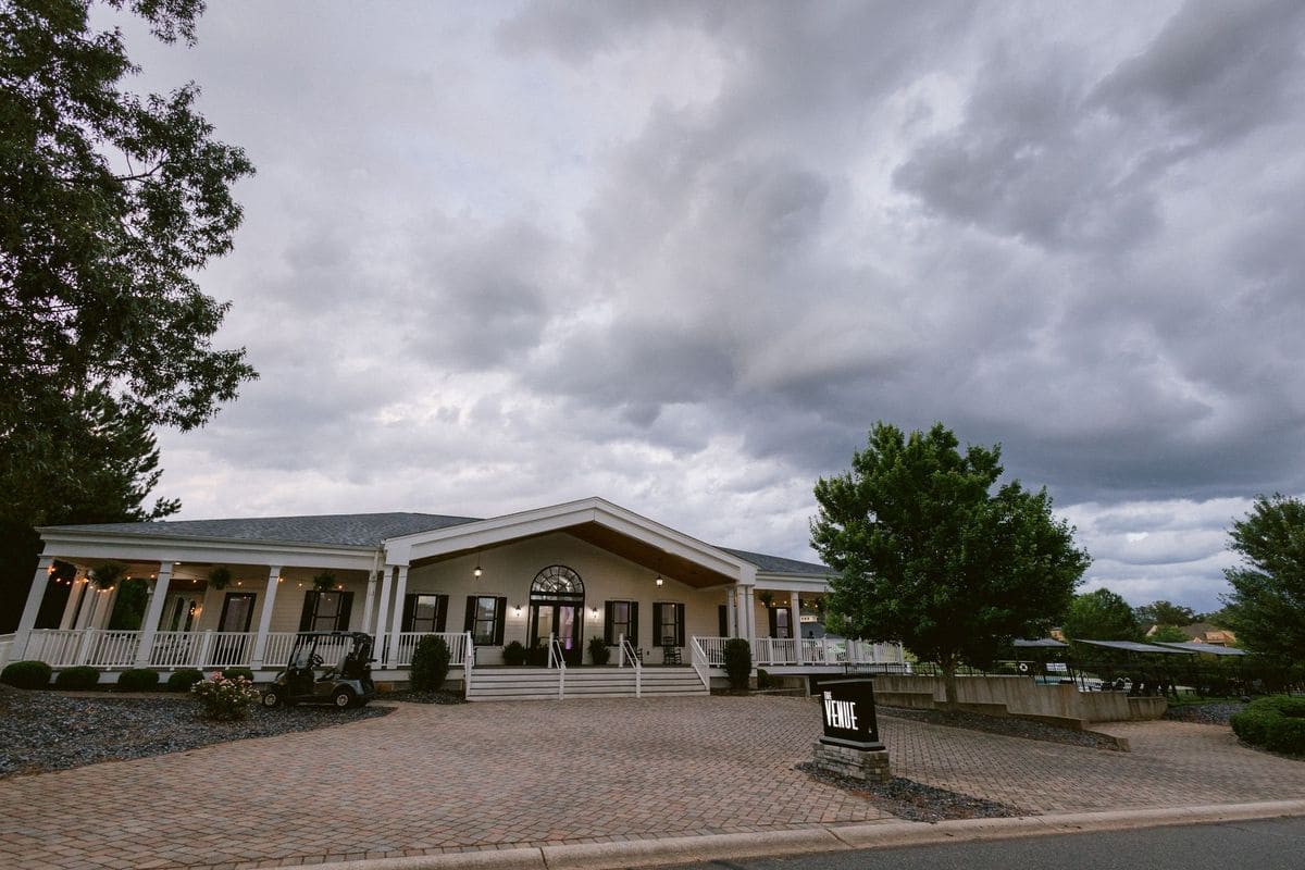 Exterior of The Venue at Cherokee Valley with a broad entrance and paved forecourt.