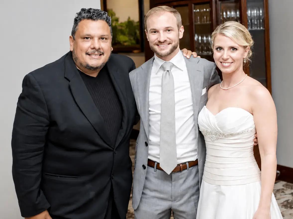 Patrick Lopez with wedding clients